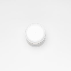 บรรจุภัณฑ์เครื่องสำอาง กระปุก อะคริลิกกลมตัด 30g ขาวคาดทอง