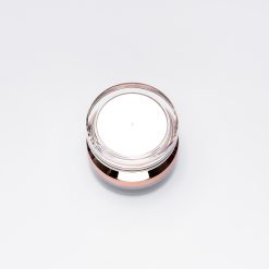 บรรจุภัณฑ์เครื่องสำอาง กระปุก A106 15g ขาวฝาพิงค์โกลด์