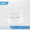 บรรจุภัณฑ์เครื่องสำอาง กระปุก ก 100 15g ขาวขอบเงิน