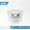 บรรจุภัณฑ์เครื่องสำอาง กระปุก 10g ทรงสูง สีขาวฝาเงิน อะคริลิกมุก