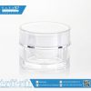 บรรจุภัณฑ์เครื่องสำอาง กระปุก อะคริลิกกลมตัด 10g ขาวคาดเงิน