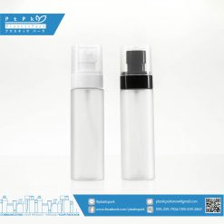 บรรจุภัณฑ์เครื่องสำอาง ขวด OP 100ml ใสขุ่น หัวปั๊มดำ/ขาว