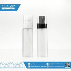 บรรจุภัณฑ์เครื่องสำอาง ขวด OP 100ml ใสขุ่น หัวสเปรย์ ดำ/ขาว