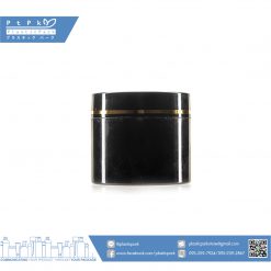 บรรจุภัณฑ์เครื่องสำอาง กระปุกขนมชั้น 100g ดำคาดทอง