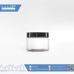 บรรจุภัณฑ์เครื่องสำอาง กระปุก Pet 150g ใสฝาดำ