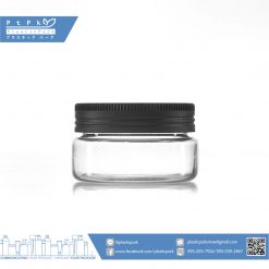 บรรจุภัณฑ์เครื่องสำอาง กระปุก Pet พาสเทล 50g ใสฝาดำ
