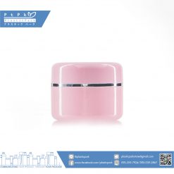 บรรจุภัณฑ์เครื่องสำอาง ตลับพร 30g ชมพูฝาชมพู