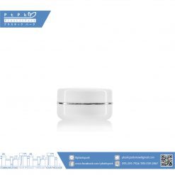 บรรจุภัณฑ์เครื่องสำอาง ตลับพร 5g ขาวฝาขาว