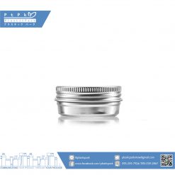 บรรจุภัณฑ์เครื่องสำอาง ตลับอลู 10g เงินฝาเกลียว