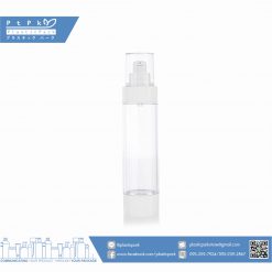 บรรจุภัณฑ์เครื่องสำอาง ขวด สุญญากาศ B 100 ml ใสปั๊มขาว