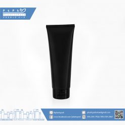 บรรจุภัณฑ์เครื่องสำอาง หลอดโฟม 250 g ดำด้านฝาฟลิปดำ