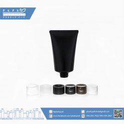 บรรจุภัณฑ์เครื่องสำอาง หลอดโฟมเนื้อด้าน 100 g ดำ ฝาฟลิป