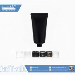 บรรจุภัณฑ์เครื่องสำอาง หลอดโฟมเนื้อด้าน 150 g ดำ ฝาฟลิป
