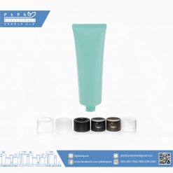 บรรจุภัณฑ์เครื่องสำอาง หลอดโฟมเนื้อด้าน 200 g ฟ้า ฝาฟลิป