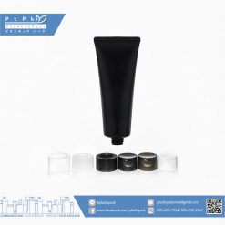 บรรจุภัณฑ์เครื่องสำอาง หลอดโฟมเนื้อด้าน 200 g ดำ ฝาฟลิป