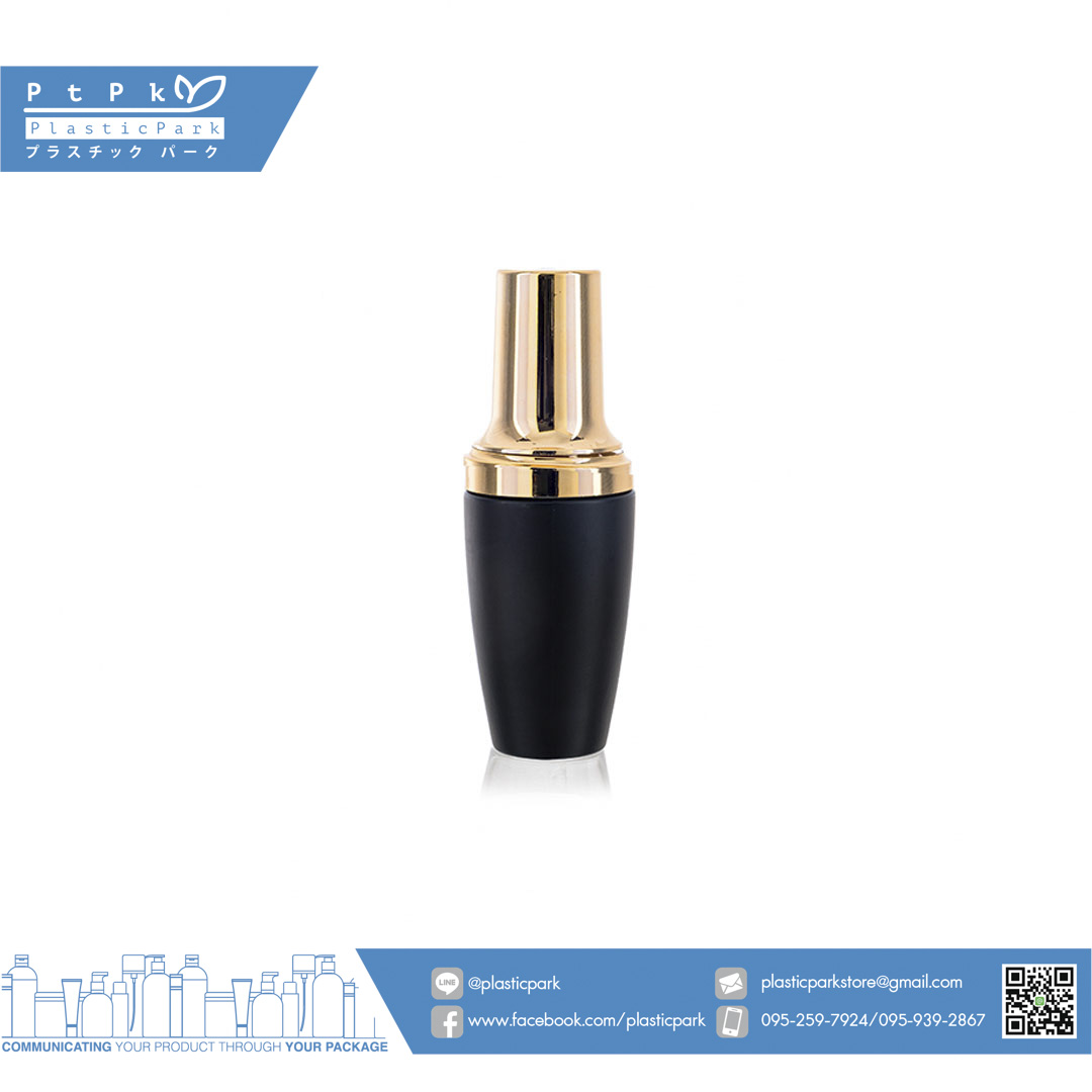 ขวดแก้วลังโคม 30 ml ดำด้านฝาโกล